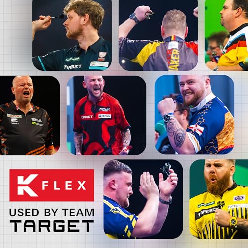 Target Darts K Flex Integrated Dart Flights And Shafts, No.2 | Pack Of 3 K-Flex - No2, Kflex All In One Moulded Dart Flight & Stem Lengths: Short, Intermediate & Medium | Professional Dart Accessories - color: Yellow