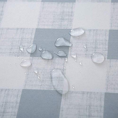 Melaluxe Spring/Summer Wrinkle-Free Waterproof Outdoor Tablecloth with Umbrella Hole and Zipper, Grey Checkered, 60-Inch-by-84 Rectangle - color: Grey Checkered, size: 60" x 84" (Rectangular)