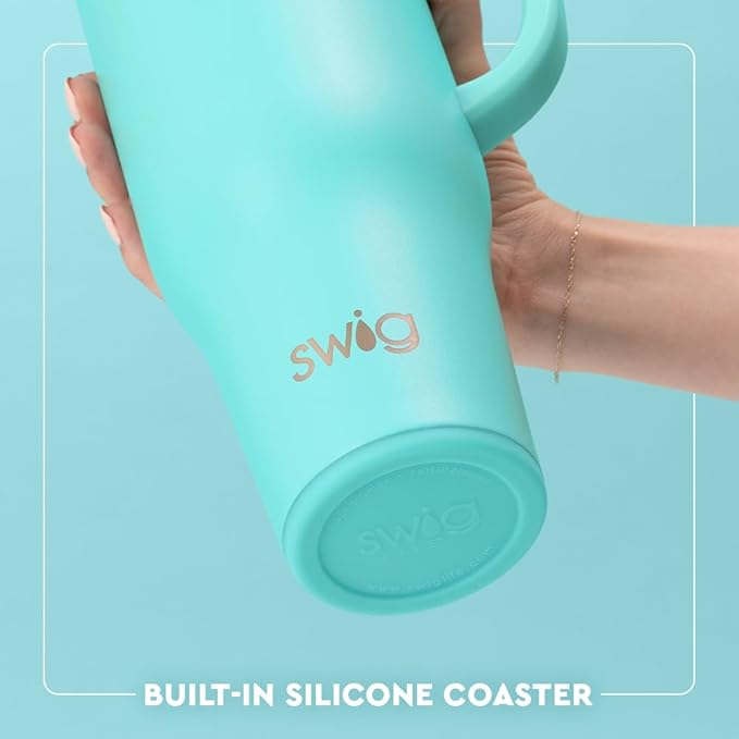 Swig Life 40oz Mega Mug, 40 oz Tumbler with Handle and Straw, Cup Holder Friendly, Dishwasher Safe, Extra Large Insulated Tumbler, Stainless Steel (Ultra Violet)