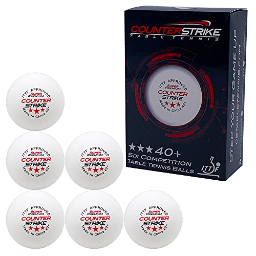 Counterstrike Omega Wolf Paddle Bundle (Includes Hard Case & 6 Balls) | Ping Pong Paddle | Offensive Table Tennis Paddle | ITTF Approved | Ping Pong Set - color: Black Matte Fiber Paddle Hard Case