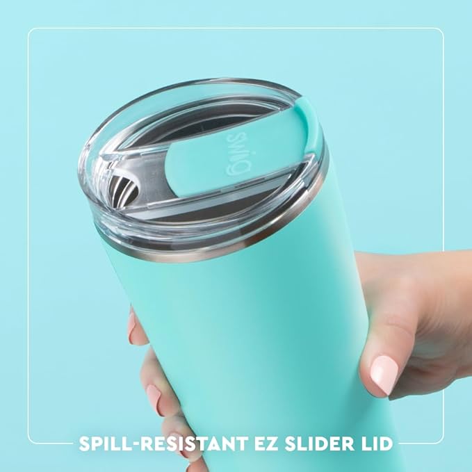 Swig Life 22oz Insulated Tumbler, Travel Coffee Tumbler with Lid, Cup Holder Friendly Travel Coffee Mug, Stainless Steel (Fresh Cut)