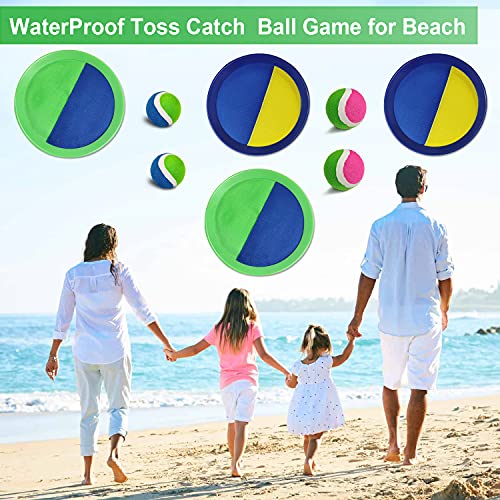 Jalunth Ball Catch Set Game Toss Paddle - Beach Toys Back Yard Outdoor Games Pool Backyard Target Throw Catch Sticky Set Age 3 4 5 6 7 8 9 10 11 12 Years Old Boys Girls Kids Easter Gifts Blue - color: Azure