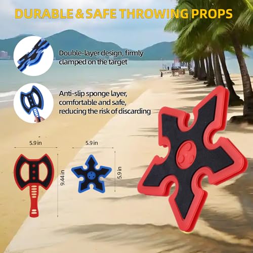 Throwing Axe for Bristle Throwing Targe,8pcs Plastic Axes, 8pcs Throwing Stars - style: 8 Axes
