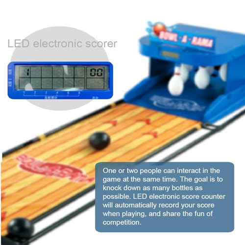 Bowling Alley Game for Home, Bowling Game with LED Electronic Scoreboard with Automatic Reset,Lighting,Simulation Sound Effect for Interactive Game - size: 2m