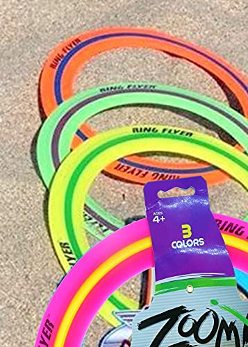 JA-RU Zooma Ring Flyer for Kids (4 Units) 11.2 Inch Orange Flying Disc Pool Toy & Beach Games. Outdoor Kids Play Equipment. Disc Golf Yard Games, Orange-1029-4s