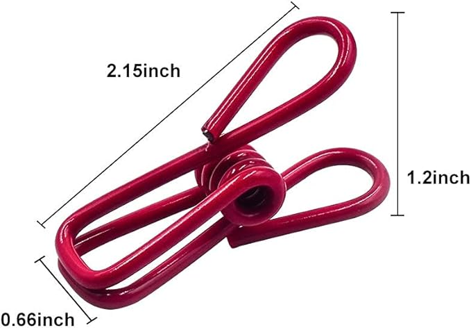 Chip Clips, Utility PVC-Coated Steel Clip for Food Package, Chips Bag, Clothes, Parper, Pack of 16, 2 Inch