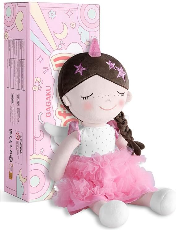GAGAKU Soft Baby Doll Toys (16'') for Girls, My First Baby Rag Dolls for 1 Year Old Girl Birthday Gift Plush Doll Toys Machine Washable Baby Doll for Toddler Kids Infants - Star Princess