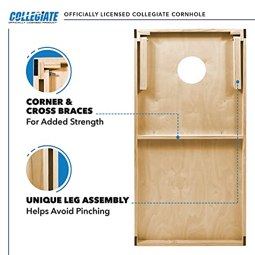 2' x 3' Solid Wood Cornhole Set with Direct Print HD Team Graphics – Great Gift for Any NCAA Fan! Bean Bag Toss Family Outdoor Games