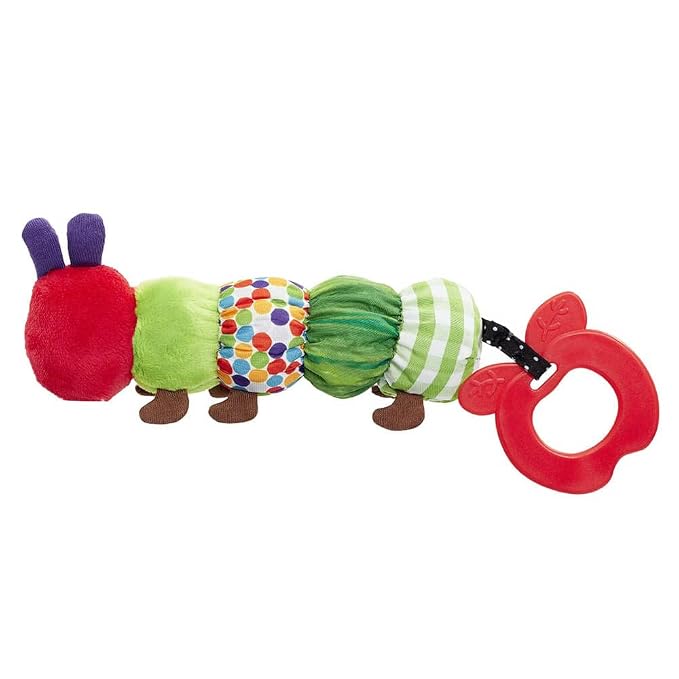 Teether Rattle, World of Eric Carle The Very Hungry Caterpillar Teething Toy for Babies, Multi