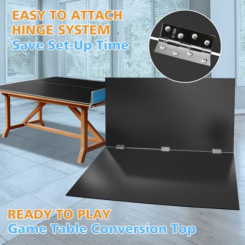7/8/9ft Mid-Size Ping Pong Conversion Top with Net Set for Billiard and Pool Tables - Regulation Top Converts Billiards into Ping Pong Table Blue/Green/Black - color: blakc, size: 7 FT