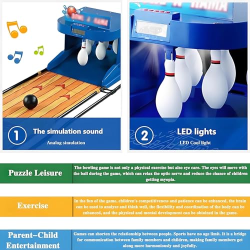 Foldable Electronic Bowling Alley Game | 2m/3.5m Indoor Sports Set with Automatic Reset, LED Scoreboard & Sound Effects for Kids, Home Fun