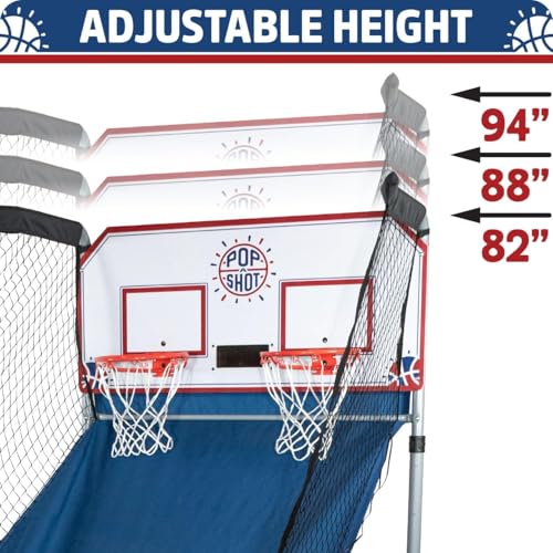 Pop-A-Shot - Home Dual Shot with NCAA Graphics l Sensor Scoring l 16 Game Modes l 7 Balls l Foldable Storage l for All NCAA Fans - style: Duke Blue Devils