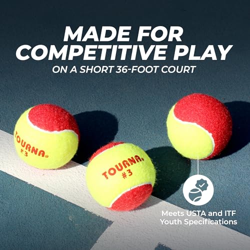 Tourna Low Compression Stage 3 Tennis Ball - style: 60 Pack