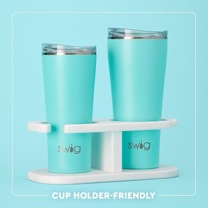 Swig Life 32oz Insulated Tumbler, Travel Coffee Tumbler with Lid, Cup Holder Friendly Travel Coffee Mug, Stainless Steel, 32 oz, Reusable Insulated Mug with Lid (Taco Night)