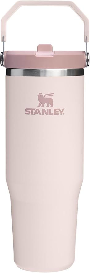 STANLEY IceFlow 2.0 Flip Straw Tumbler with Handle 30 oz | Twist On Lid and Flip Up Straw | Leak Resistant Water Bottle | Insulated Stainless Steel | BPA-Free | Rose Quartz