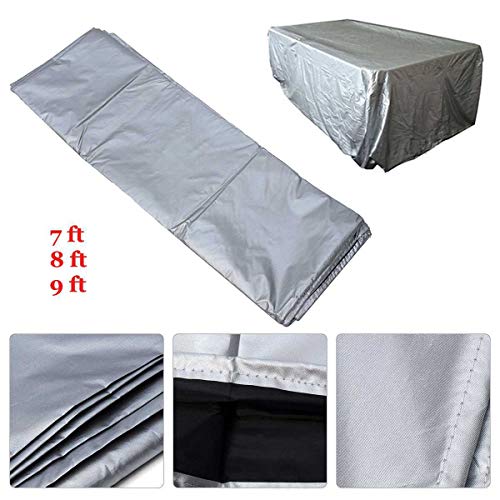 SEIWEI 9ft Billiard Table Dust Cover Outdoor Pool Table Cover Foldable and Waterproof Silver - color: Sliver, size: 9ft