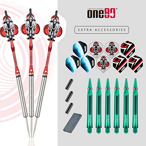 ONE80 90% VHD Steel Tip Tungsten Dart, Professional Barrel Style with Extra Flights, Shafts and Sharpener Gift Box Packaging - style: A-23g