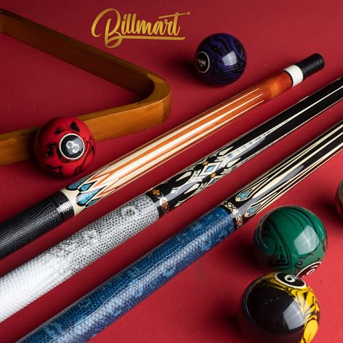 Billmart Pool Cue Stick, Low Deflection Shaft Billiard Cue Sticks with Hard Case, 13mm Pool Table Sticks Queue, 19-21 oz Professional Pool Stick - color: BM-PRO02, size: 21 ounce