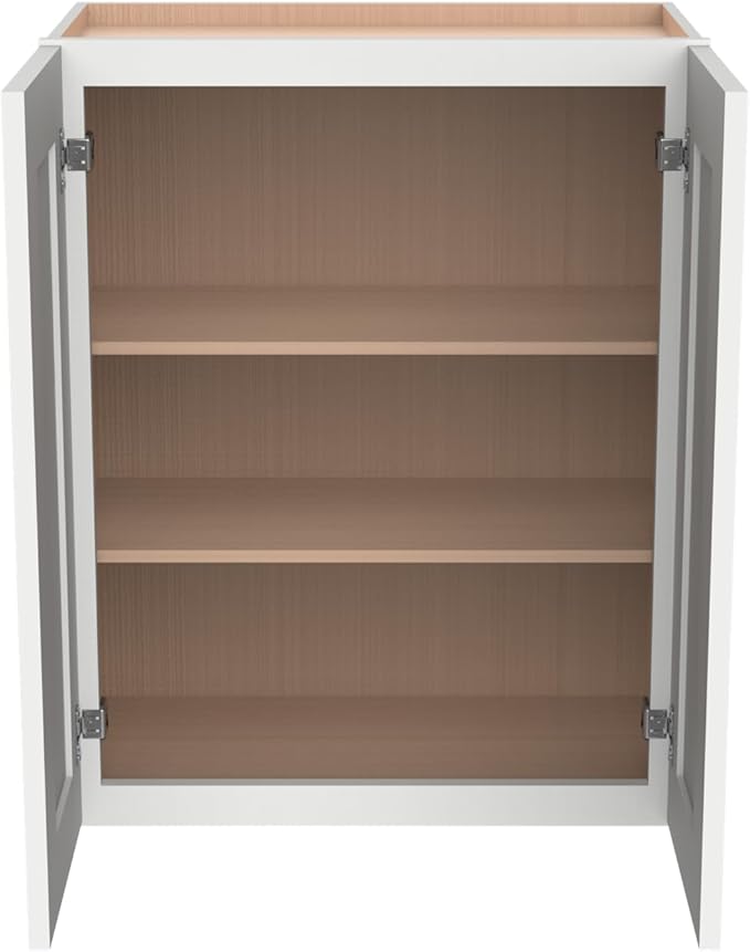 Wall-Mounted Cabinet – Solid Wood Shaker Style Medicine Cabinet with Adjustable Shelves & Soft-Close Doors for Bathroom, Kitchen, and Office Storage (Origami White, 36" W x 12" D x 42" H)