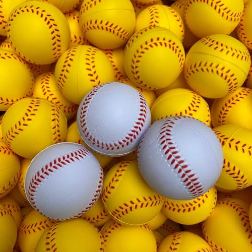 Soft Foam Baseballs Practice Training Ball for Beginners Squeeze Ball Safe Throwing Catching Batting - color: 2 White Foam Baseballs