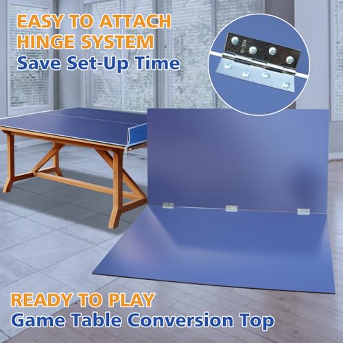 7x4ft Foldable Ping Pong Conversion Top – Portable Mid-Size Table Tennis Tabletop for Indoor Game Room, Easy Storage & Setup