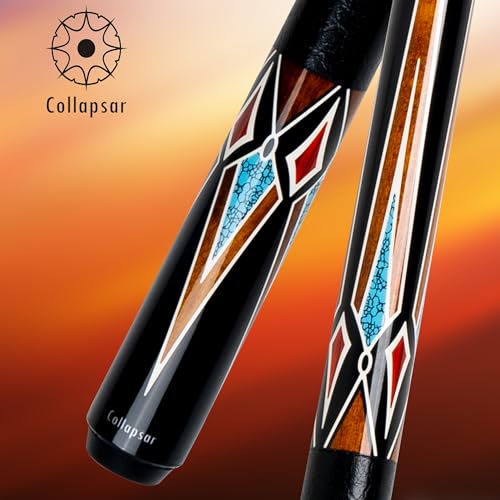 Collapsar CA Pool Stick with 1X1 Hard Case,58" Maple Professional Billiard Cue Stick,19-21 oz Pool Cue Set - color: CA006+Joint Protector+Hard Case, size: 20 ounce