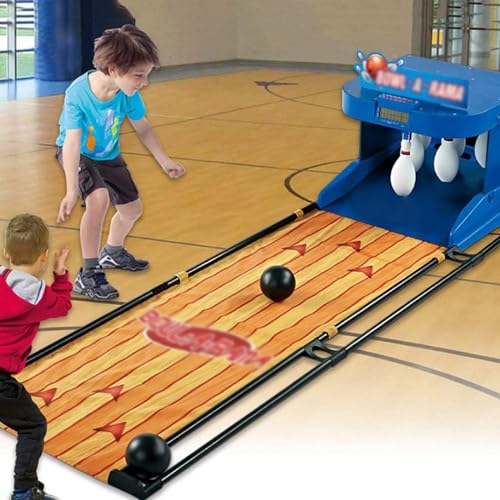 Bowling Alley Game for Home, Bowling Game with LED Electronic Scoreboard with Automatic Reset,Lighting,Simulation Sound Effect for Interactive Game - size: 2m