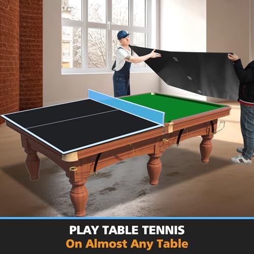 7/8/9ft Mid-Size Ping Pong Conversion Top with Net Set for Billiard and Pool Tables - Regulation Top Converts Billiards into Ping Pong Table Blue/Green/Black - color: blakc, size: 7 FT