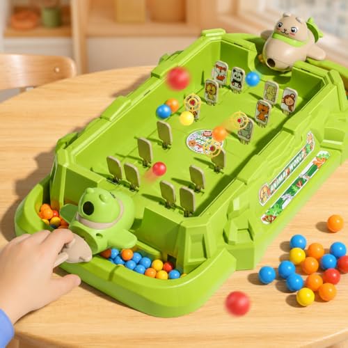 Mini Pinball Game, Airplane Theme Pinball Machine with Lights and Sounds, Electronic Scoring Desktop Game, Portable Pinball for Kids 4+