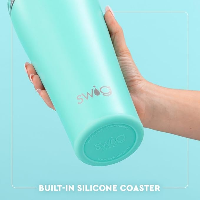 Swig Life 32oz Insulated Tumbler, Travel Coffee Tumbler with Lid, Cup Holder Friendly Travel Coffee Mug, Stainless Steel, 32 oz, Reusable Insulated Mug with Lid (Mahjong)