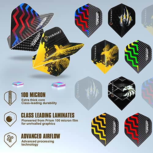 Turnart Darts Metal Tip Set - Steel Tip Darts Darts Set Professional Metal Darts 12 pcs 22/24 Grams Pro Dart Set with Stylish Case Aluminum Shafts Extra 9 Flights - color: Red