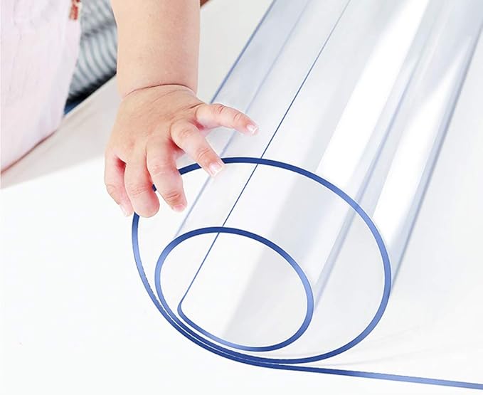 39x84 Clear Vinyl Table Cover Protector 1.5mm Thick Desk Pad Protector Cover Clear Plastic Table Mat Tablecloth Protector for Wood Dining Coffee Table Office Desk Pad Chair Floor Protector Waterproof
