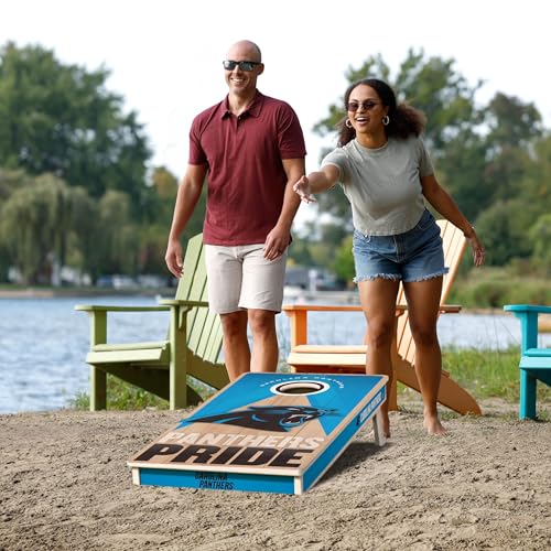 YouTheFan NFL 2' x 4' Slogan Series Professional Wood Cornhole Game - color: Carolina Panthers