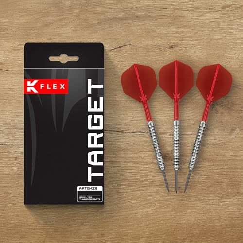 Target Darts Artemis Tungsten Steel Tip Dart Set, 21G/22G/23G/24G/25G/26G | Artemis Original | Artemis K-Flex Integrated Flight & Shaft | Professional Accessories Dart Kit, Dart Wallet Included - size: 26G, style: ARTEMIS K-FLEX