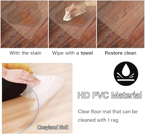 Low Pile Carpet Protector/Rugs Protect Runners Cover,Gaming Computer Rolling Chair Tile Pad/Heavy Duty Vinyl Plank Flooring Mat - Plastic Clear(60cmX140cm/24 X56) - size: 4'8" x 2' (Bear)