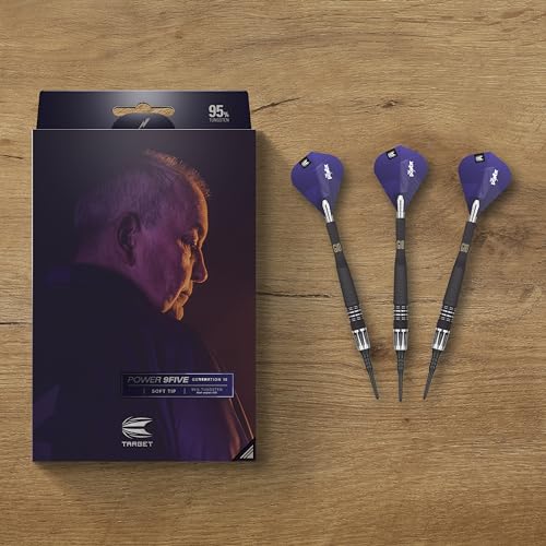 Target Darts Phil Taylor Power 9-Five Gen 10 18G 95% Tungsten Soft Tip Darts Set