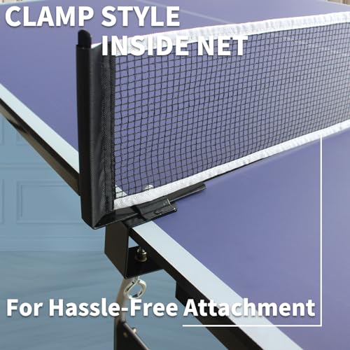 Folding & Portable 8ft Mid-Size Ping Pong Table Set for Indoor and Outdoor Games