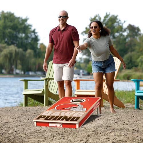YouTheFan NFL 2' x 4' Slogan Series Professional Wood Cornhole Game - color: Cleveland Browns