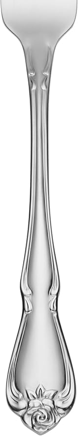 Oneida Silverware Set, Oneida True Rose Everyday Flatware Dinner Forks Set, Service For 4, 18/0 Stainless Steel Fork Sets, Rust Resistant, Dishwasher Safe, Dining Utensils Sets (Silver, 4 Piece)
