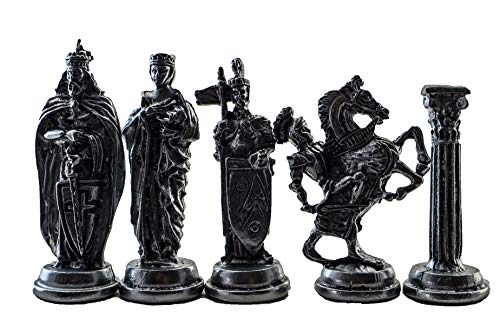 (Only 32 Pieces) Medieval British Army Antique Copper Metal Handmade Chess Pieces (Without Board)