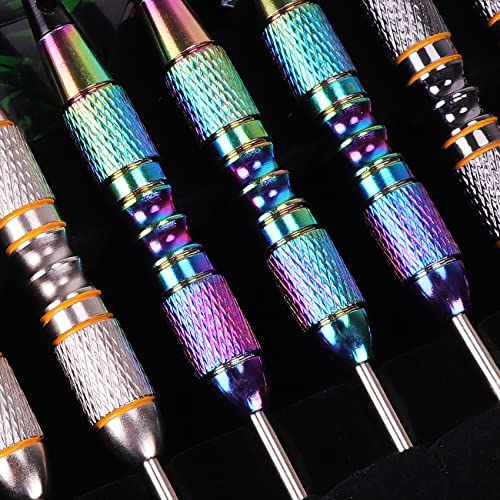 Turnart Darts Metal Tip Set - Steel Tip Darts Darts Set Professional Metal Darts 12 pcs 22/24 Grams Pro Dart Set with Stylish Case Aluminum Shafts Extra 9 Flights - color: Pink