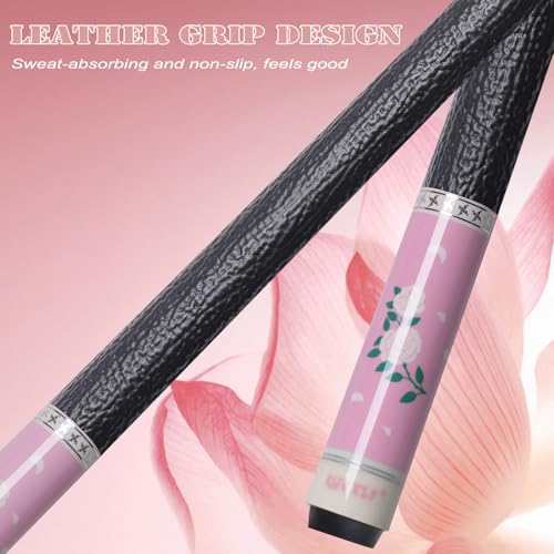 CUEELF Pink Pool Cue Stick 58inches Canadian Maple Billiard Cue Sticks Professional Pool Stick Gifts for Women and Ladies - color: Pink+Black, size: 20 oz