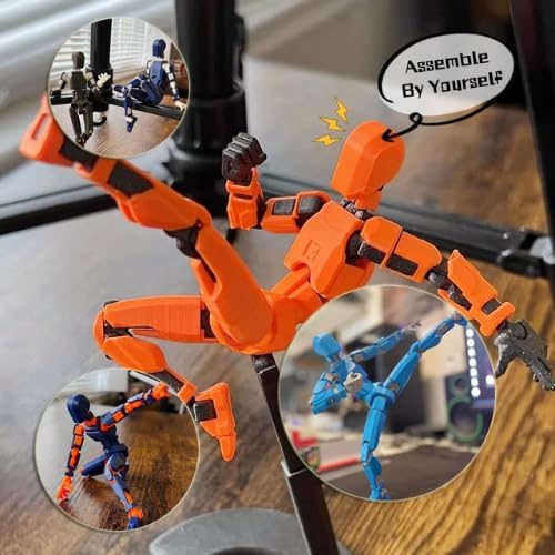 Dumwick Titan13 Action Figure, Lucky Robot 13 Action Figure,3D Printed Multi-Jointed Movable Action Figures,Dummy Robot 13 Figure Creative Gifts for Kids Adults(White)
