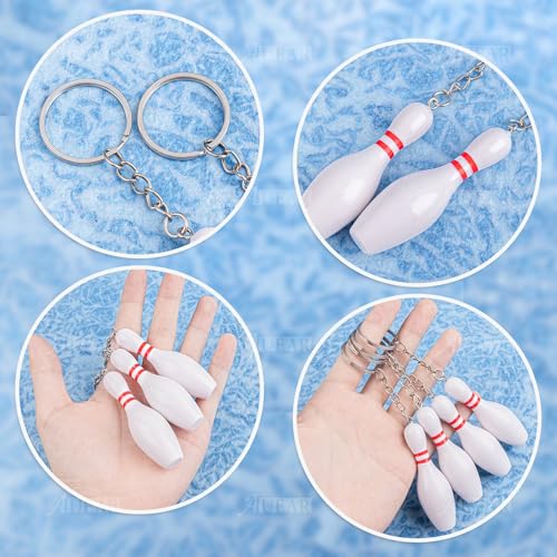 AUEAR, Bowling Pin Keychain Sport Keychain for Backpack DIY Craft Accesories - size: 18 Pack