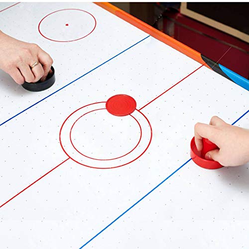 Coopay Air Hockey Pushers and Pucks, Air Hockey Paddles, Goal Handles Paddles Replacement Accessories for Game Tables (4 Striker, 8 Red Puck Pack) - color: Red and Black