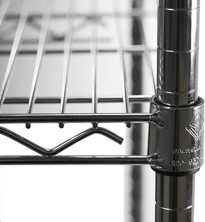 Shelving Inc. 14" d x 18" w Chrome Wire Shelving with 2 Tier Shelves, Weight Capacity 800lbs Per Shelf