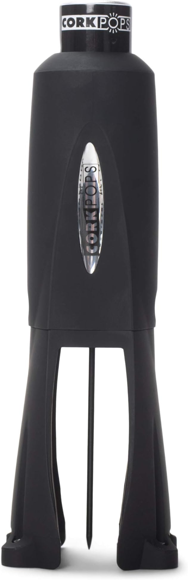 Cork Pops Legacy Wine Opener Built-in 4-Blade Foil Cutter Safe Cork Removal, Effortless Push Button Use, Needle Guard for Safety, Low-Pressure Cartridge Opens Up To 60 Bottles