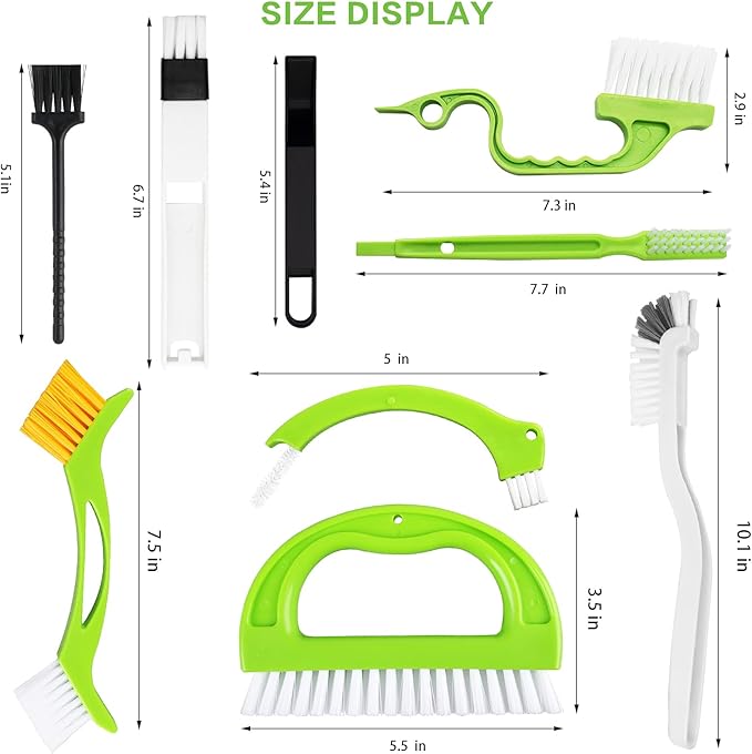 8 Pack Grout Cleaner Brush, Hand-held Groove Gap Cleaning Tools Tile Joint Scrub Brush to Deep Clean, Household Cleaning Brushes for Window Door Track, Stove Tops, Shower, Kitchen, Seams, Floor Lines