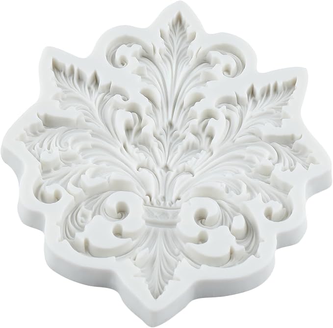 Baroque Scroll Silicone Mold Relief Flower Lace Filigree Polymer Clay Molds for DIY Crafts Epoxy Resin Casting Polymer Clay Tools Craft Air Dry Jewelry Making