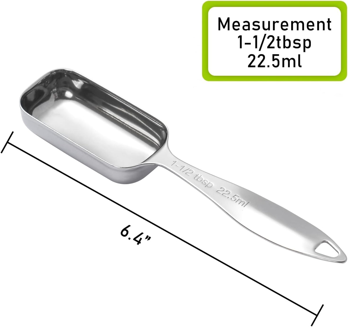 1PCS 1-1/2tbsp (22.5ml) Single Measuring Spoon, Individual Stainless Steel Long Handle Measure Teaspoon Only